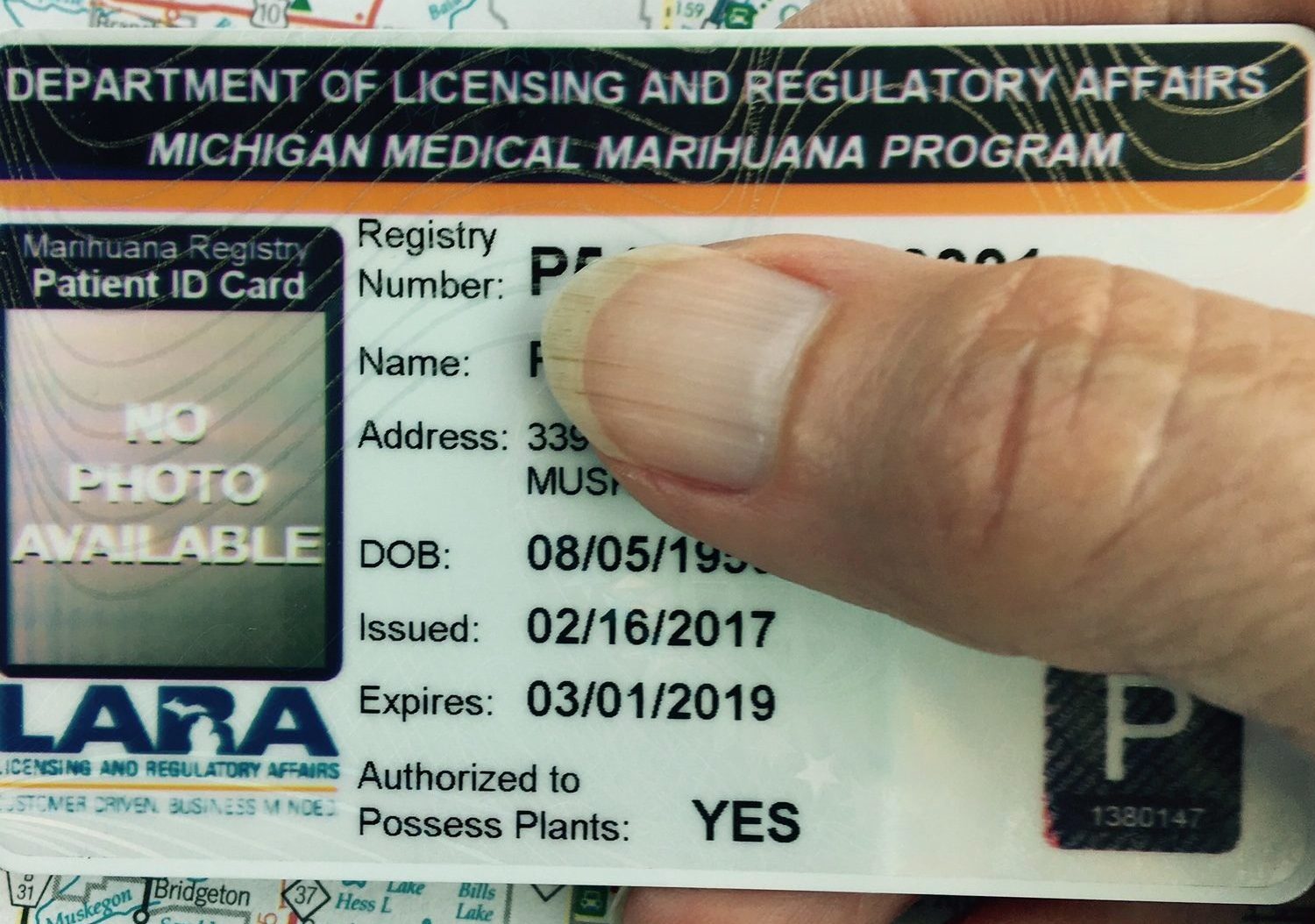 A Michigan Medical Marijuana card which helped pay for a public health campaign with cannabis provisioning centers