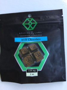 an edible marijuana chocolate with 125 mg of THC