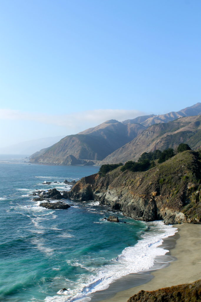 the mountains and ocean along the pacific coast highway in California where marijuana is legal