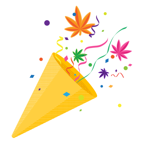 celebrating cannabis in 2018 with a party horn