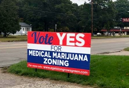 yard sign about voting yes for medical marijuana