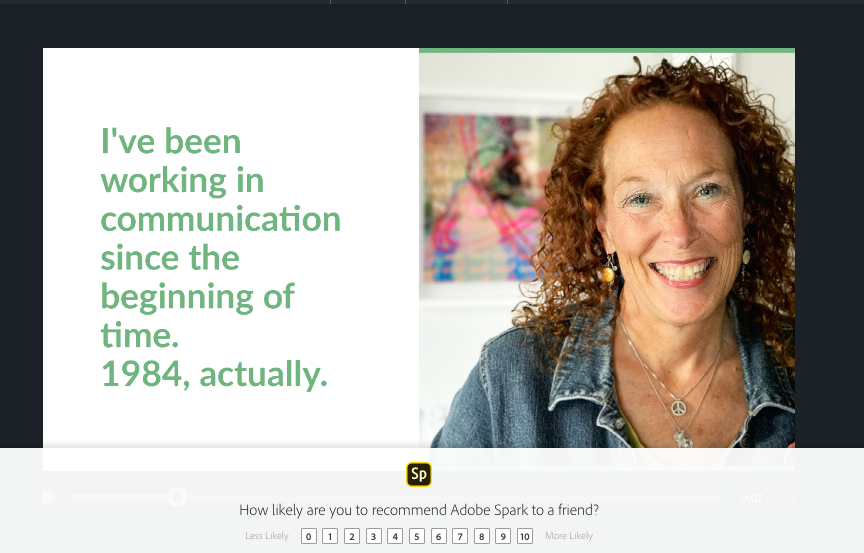 screen shot of a Spark video